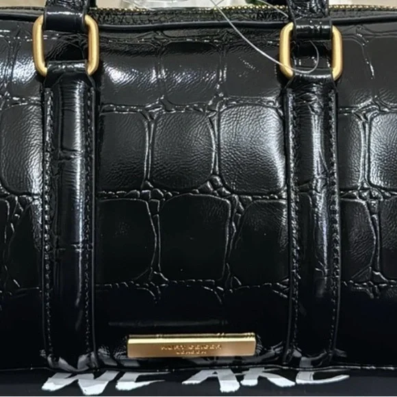 Kurt Geiger London Kensington Black Boston Croc Satchel Bag - Picture 2 of 6